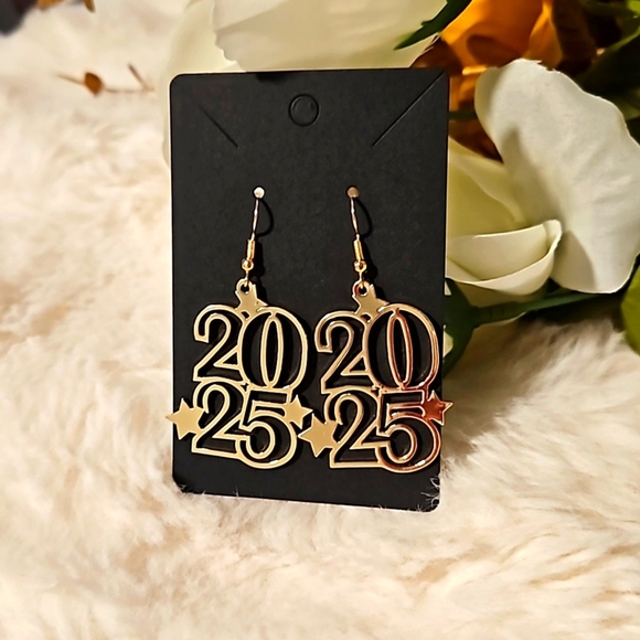 2025 Graduation Earrings - Gold - Picture 1 of 2